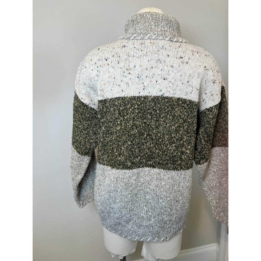 Vintage Lizwear Petite Chunky Knit‎ Colorblock Speckled Turtleneck Sweater S - Picture 2 of 4